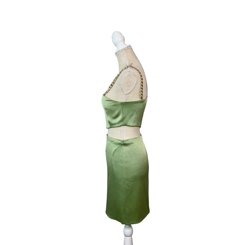 NWT Alice + Olivia Revolve Women's Green One-Shoulder Cutout Karoline Dress 2 - Picture 4 of 15